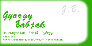 gyorgy babjak business card